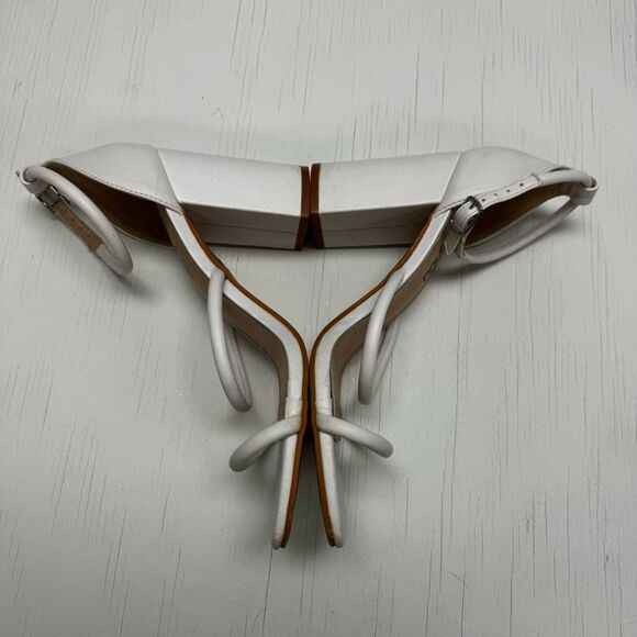 Boohoo White Open Tor Ankle Wrap Heels Size 6/39 - Picture 6 of 10